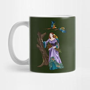 Lady with macaws Mug